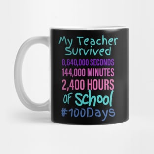 My Teacher Survived 100 Days of School #100days Mug